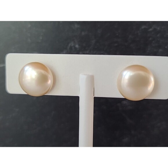 Faux Pearl Stud Earrings Vintage Costume Jewelry - Picture 4 of 10